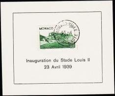 1939. Stadion Louis II. 10 Fr. FDC MONACO VILLE 23 4 39.  (Michel: 189) - JF182211 - Otros & Sin Clasificación