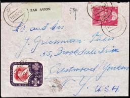 1957. 4 Fr. EUROPA PAX + 2,50 Fr. BADEN POWEL WILTZ 11.12.57. To USA.  (Michel: 574+568) - JF182209 - Covers & Documents