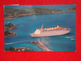 Bermuda Cruise Ship Home Line Atlantic 1985 Nice Stamp Small Size - Bermuda