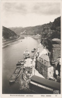 Seidel AK Böhmische Schweiz Hrensko Herrnskretschen Blick Elisalexfelsen Hotel Herrnhaus Herrenhaus Dampfer Fähre Fabrik - Sudeten