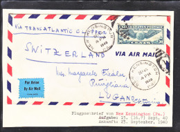 CH- LETTRE  DES USA  POUR LA SUISSE-VIA TRANSATLANTIC CLIPPER- CACHET DE CENSURE DIVERS - 1940 - Documenten