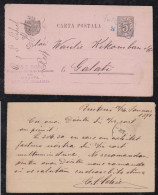 Rumänien Romania 1891 Stationery Card BUSTENI To GALATI Railway PM - Lettres & Documents