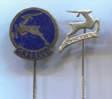 Cycling, Bike, Bicycles, Ciclismo - GAZELLE, Vintage Pin Badge, 2 Pieces - Cyclisme