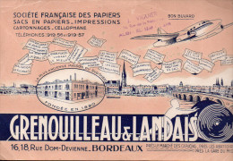 Buvard GRENOUILLEAU ET LANDAIS (papeterie, Bordeaux)  (PPP1986) - G