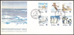 ROSS DEPENDENCY 1990 - Antarctic Birds, Penguins FDC - Mi# 1144-49 - FDC