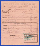 Portugal, Bank Deposit Document / Document Dépôt Bancaire - Banco Espirito Santo & Comercial De Lisboa, 1944 - Schecks  Und Reiseschecks