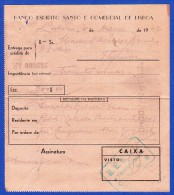 Portugal, Bank Deposit Document / Document Dépôt Bancaire - Banco Espirito Santo & Comercial De Lisboa, 1942 - Schecks  Und Reiseschecks