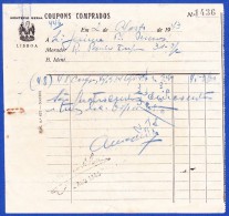 1943 . PORTUGAL - MONTEPIO GERAL, LISBOA -- COUPONS COMPRADOS - Chèques & Chèques De Voyage