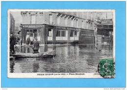 -banque Le Comptoir National D'escompte-inondation Place Moubert-PARIS -barque Sauveteurs-a Voyagé En 1910 - Banques