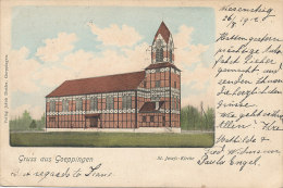 YY 210 / C P A  -ALLEMAGNE -  GRUSS AUS GOEPPINGEN  ST JOSEFS KIRCHE - Göppingen