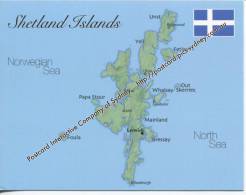 Map Of Shetland Islands - Carte Géographique Des Iles Shetlands - Shetland