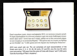 Official-Original-Authentic Proof Set 2013 All EURO Coins PLUS 2 Commemorative, Proof BU!! (In Wooden CaseCOA 2953)! - Grèce