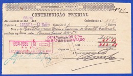 1935 - CONTRIBUIÇÃO PREDIAL - DISTRITO DE LISBOA 1º BAIRRO -- 4.JULHO.1935 - Portugal