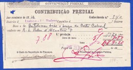 1936 - CONTRIBUIÇÃO PREDIAL - DISTRITO DE LISBOA 1º BAIRRO -- 17.JANEIRO.1936 - Portogallo