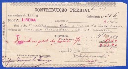 1936 - CONTRIBUIÇÃO PREDIAL - DISTRITO DE LISBOA 1º BAIRRO -- 15.ABRIL.1936 - Portogallo