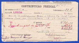 1936 - CONTRIBUIÇÃO PREDIAL - DISTRITO DE LISBOA 1º BAIRRO -- 15.ABRIL.1936 - Portugal
