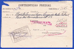 1936 - CONTRIBUIÇÃO PREDIAL - DISTRITO DE LISBOA 1º BAIRRO -- 16.JANEIRO.1936 - Portugal