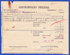 1937 - CONTRIBUIÇÃO PREDIAL - DISTRITO DE LISBOA 1º BAIRRO -- 22.JULHO.1937 - Portugal