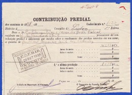 1938 - CONTRIBUIÇÃO PREDIAL - DISTRITO DE LISBOA 1º BAIRRO -- 20.OUTUBRO.1938 - Portogallo