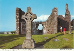 Clonmacnoise County Offaly Ireland, Cross Of The Scriptures, King Flan's Cross, Ruins, C1960s/70s Vintage Postcard - Offaly