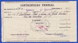 1939 - CONTRIBUIÇÃO PREDIAL - DISTRITO DE LISBOA 1º BAIRRO -- 11.ABRIL.1939 - Portugal