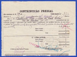 1939 - CONTRIBUIÇÃO PREDIAL - DISTRITO DE LISBOA 1º BAIRRO -- 11.OUTUBRO.1939 - Portugal