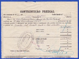 1942 - CONTRIBUIÇÃO PREDIAL - DISTRITO DE LISBOA 1º BAIRRO -- 14.OUTUBRO.1942 - Portogallo