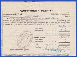1942 - CONTRIBUIÇÃO PREDIAL - DISTRITO DE LISBOA 1º BAIRRO -- 14.OUTUBRO.1942 - Portugal