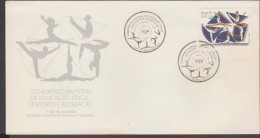 O) 1991 BRAZIL, ARTISTIC GYMNASTICS, WORLD CONGRESS OF PHYSICAL EDUCATION - FIEP, FDC SLIGHT TONED - FDC