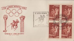 O) 1959 BRAZIL, EQUESTRIAN POLO, IX PLAYGROUND, HORSES, FDC WITH TONED - FDC