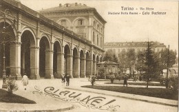 T-TORINO-VIA NIZZA-STAZIONE PORTA NUOVA-LATO PARTENZE-CON STAMPA CIAU NE - Stazione Porta Nuova