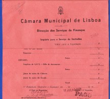 1939 - IMPOSTO PARA O SERVIÇO DE INCÊNDIOS - CÂMARA MUNICIPAL DE LISBOA (A FOLHA ESTÁ DOBRADA, NA IMAGEM) - Portogallo