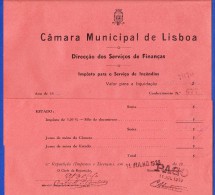 1939 - IMPOSTO PARA O SERVIÇO DE INCÊNDIOS - CÂMARA MUNICIPAL DE LISBOA (A FOLHA ESTÁ DOBRADA, NA IMAGEM) - Portogallo