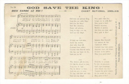CARTE POSTALE - PARTITION DE MUSIQUE  /  GOD  SAVE  THE  KING  ( Chant National Anglais ) - Music And Musicians
