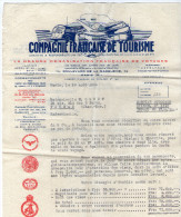 COMPAGNIE FRANCAISE DE TOURISME   1950   COURRIER ET FACTURE  POUR VOYAGE  HOTEL WINDSOR BIARRITZ - Sport & Tourismus