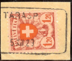 Heimat GR Tarasp 1929-12-05 Aushilfs-O Auf Briefstück - Storia Postale