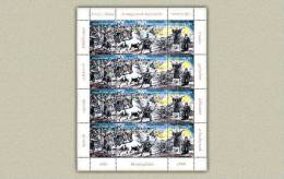 Hungary 1996. Animals / Horses / Feszty Panorama III. Complete Sheet MNH (**) Michel: 4368-4370 In Sheet - Fogli Completi