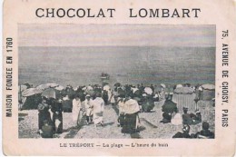 Cromo  LE TREPORT LA PLAGE  L HEURE DU BAIN - Lombart