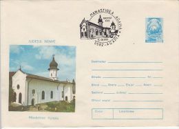 AGAPIA MONASTERY, COVER STATIONERY, ENTIER POSTAL, 1991, ROMANIA - Abbayes & Monastères
