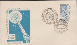 O) 1967 BRAZIL, WORLD METEOROLOGICAL ORGANIZATION,  ROCKET, FDC SLIGHT TONED - FDC