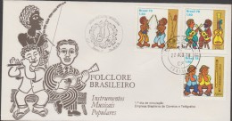 O) 1978 BRAZIL, FOLKLORE POPULAR, MUSICAL INSTRUMENTS, BERIMBAU, VIOLA, PIFAROS -  FIFES, FDC XF - FDC