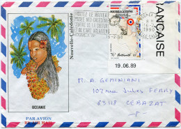 NOUVELLE-CALEDONIE LETTRE PAR AVION DEPART NOUMEA 16-2-1990 POUR LA FRANCE - Lettres & Documents