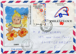 NOUVELLE-CALEDONIE LETTRE PAR AVION DEPART NOUMEA 29-1-1990 POUR LA FRANCE - Brieven En Documenten