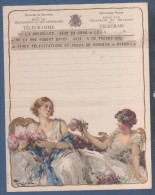 JOLI TELEGRAMME ROYAUME DE BELGIQUE 1943 - ILLUSTRATEUR FEMMES ET FLEURS - A. 7 (F.V.) - Telegrammen