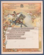 JOLI TELEGRAMME ROYAUME DE BELGIQUE 1943 - ILLUSTRATEUR CHARLES MICHEL - FACTEUR POSTILLON A CHEVAL - B. 13 ( F.V. ) - Télégrammes