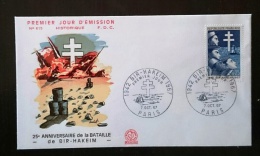 FRANCE Enveloppe 1° Jour, FDC  Yvert N°1532. BIR HAKEIM - 1960-1969