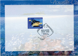 NOUVELLE-CALEDONIE CARTE DE VOEUX AVEC OBLITERATION SERVICE PHILATELIQUE NOUVELLE-CALEDONIE 1er JANVIER 2005 - Lettres & Documents