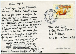 NOUVELLE-CALEDONIE CARTE POSTALE DEPART MONT DORE AN. 1  21-7-1992 POUR LA FRANCE - Briefe U. Dokumente
