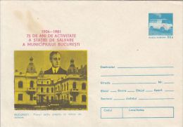 34428- BUCHAREST AMBULANCE SERVICE, COVER STATIONERY, 1981, ROMANIA - Secourisme