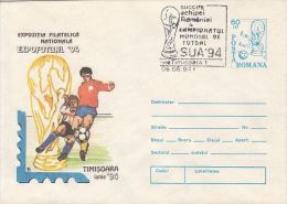 34454- USA'94 SOCCER WORLD CUP, COVER STATIONERY, 1994, ROMANIA - 1994 – États-Unis